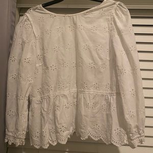 Madewell eyelet White peplum top